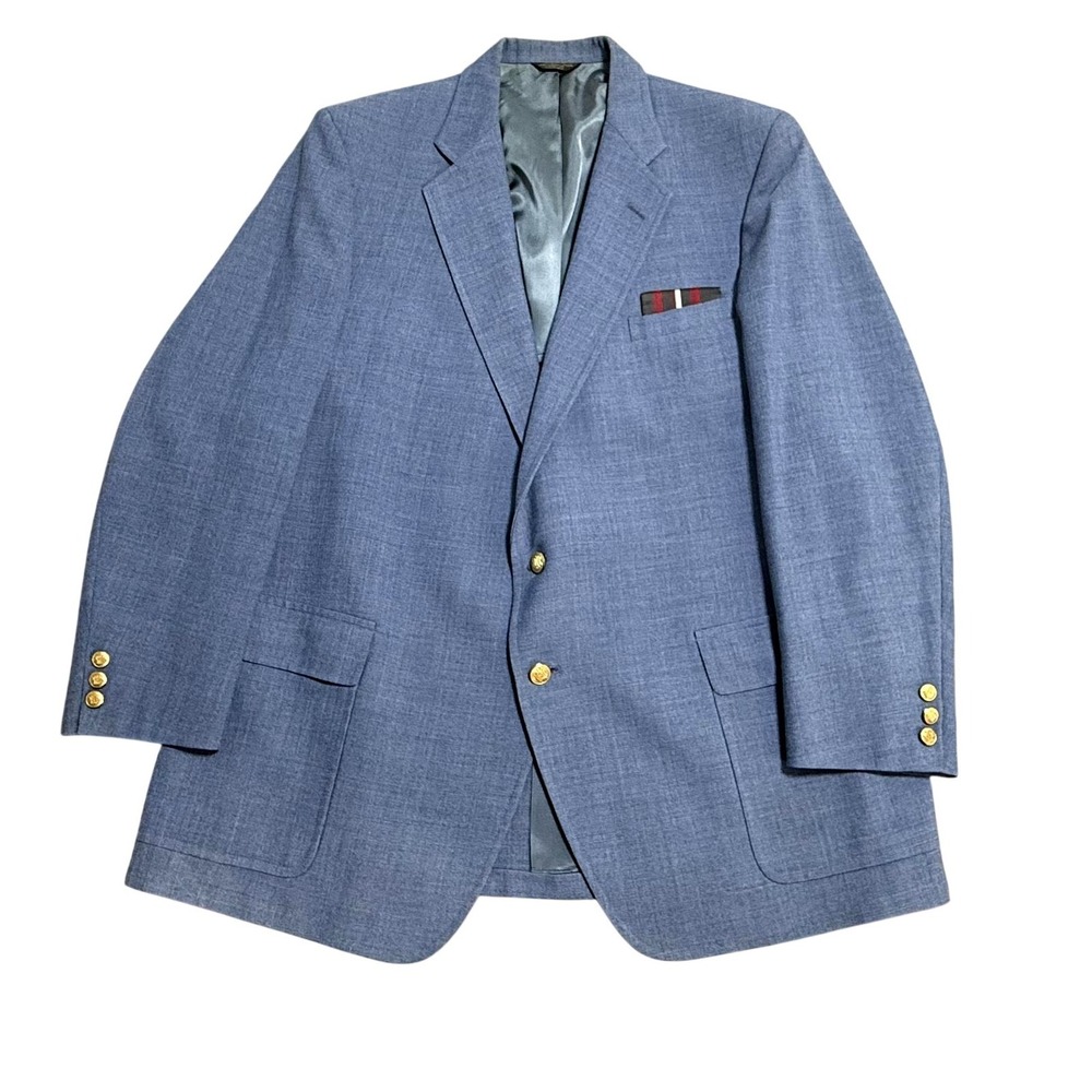 Vintage Palm Beach Blazer Mens 50 Blue Sport Coat Big Tall Two Button‎ USA 80s